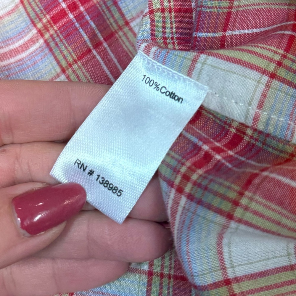 Purnell Red Plaid Button-Up Shirt Pearl Snap Cotton Western Style Size Medium - Picture 5 of 10